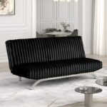 Villeneuve Black Futon Sofa Bed FM2906BK Sleek Design by Furniture of America 6