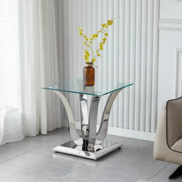 ET033 Glass Table Top Square End Table by Artisan Furniture - Image 4