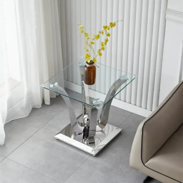 ET033 Glass Table Top Square End Table by Artisan Furniture - Image 5