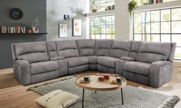Apostolos Power Sectional CM9915LG-SECT-PM Comfort & Elegance in Light Gray by Furniture of America 8