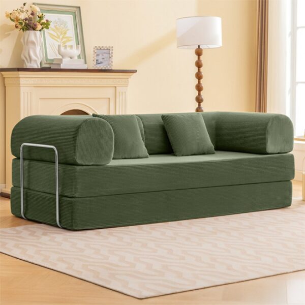 Perri 79″ Olive Green Compressed Sofa  SL6907GR by Furniture of America 7