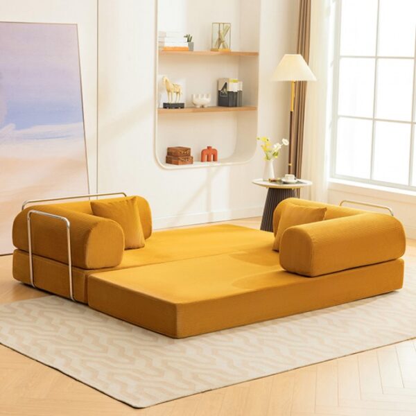Perri 79″ Ginger Compressed Sofa SL6907YL  by Furniture of America 11