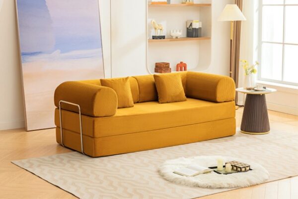 Perri 79″ Ginger Compressed Sofa SL6907YL  by Furniture of America 14