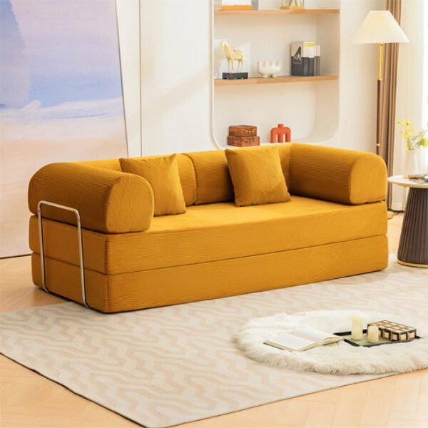 Perri 79″ Ginger Compressed Sofa SL6907YL  by Furniture of America 9