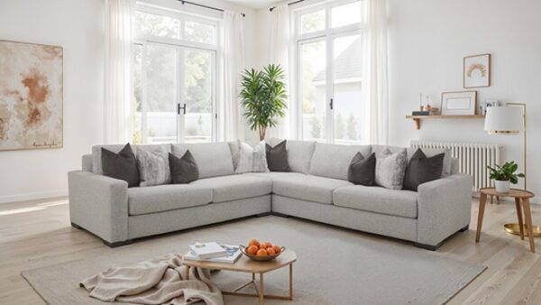 Nerone Light Gray Sectional SM6093-SECT Spacious & Comfortable by Furniture of America 6