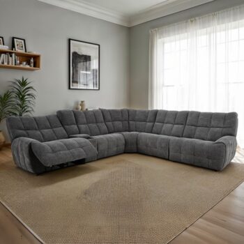 Clemens Dark Gray Power Sectional CM9936DG-SECT-PM Modern Comfort by Furniture of America