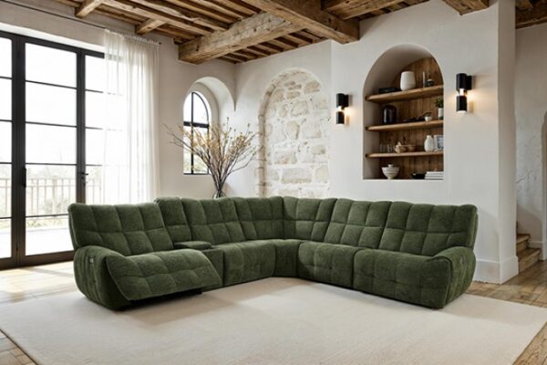 Clemens Jade Green Power Sectional CM9936GR-SECT-PM Transitional Style by Furniture of America 12