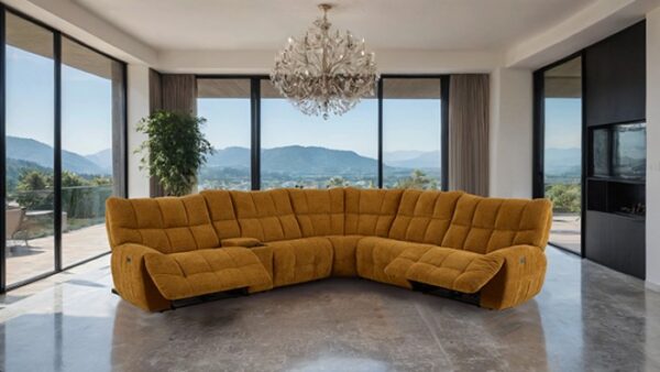 Clemens Butterscotch Power Sectional  CM9936YL-SECT-PM Transitional Design by Furniture of America 8