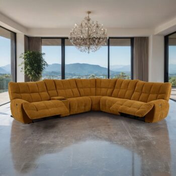 Clemens Butterscotch Power Sectional  CM9936YL-SECT-PM Transitional Design by Furniture of America