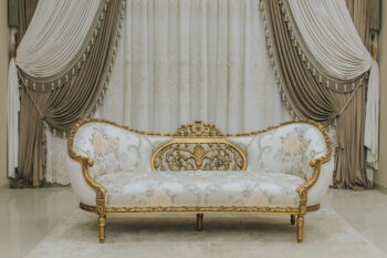Handmade Gold Beige Chantelle Lina Loveseat