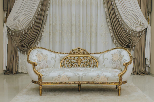 Handmade Gold Beige Chantelle Lina Loveseat 4