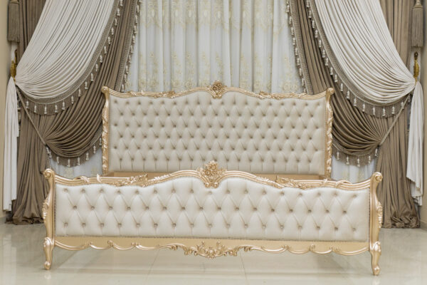 Handmade Golden Rose Sand King Bed 4