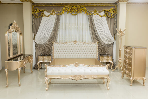 10 Pcs Handmade Golden Rose Sand Bedroom Set 4