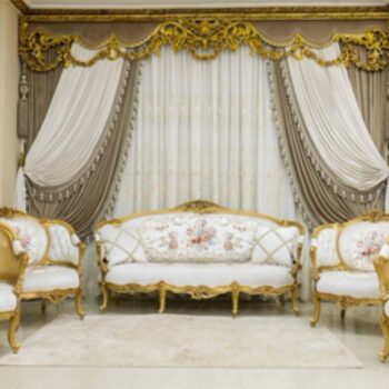 5Pcs Handmade Gold Tulip Sofa Set