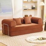 79" Rustic Brown Compressed Sofa