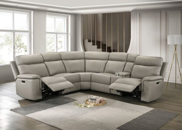 Oliverus Taupe Leather Match Power Sectional FM69009TP-SECT-PM by Furniture of America 12