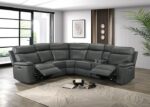 Oliverus Dark Gray Leather Match Power Sectional  FM69009DG-SECT-PM Transitional by Furniture of America 20