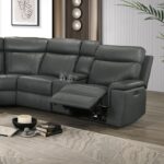 Oliverus Dark Gray Leather Match Power Sectional  FM69009DG-SECT-PM Transitional by Furniture of America 15