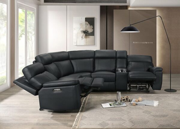 Oliverus Black Leather Match Power Sectional  FM69009BK-SECT-PM by Furniture of America 11