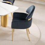Northall Black Contemporary Arm Chair with Gold Legs – Set of 2  FM37005BK-AC-2PK by Furniture of America 7