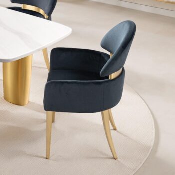 Northall Black Contemporary Arm Chair with Gold Legs – Set of 2  FM37005BK-AC-2PK by Furniture of America