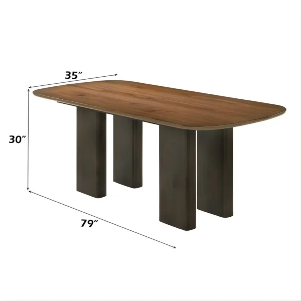 Delina Dining Table in Walnut Finish DN04585 By ACME - Image 2