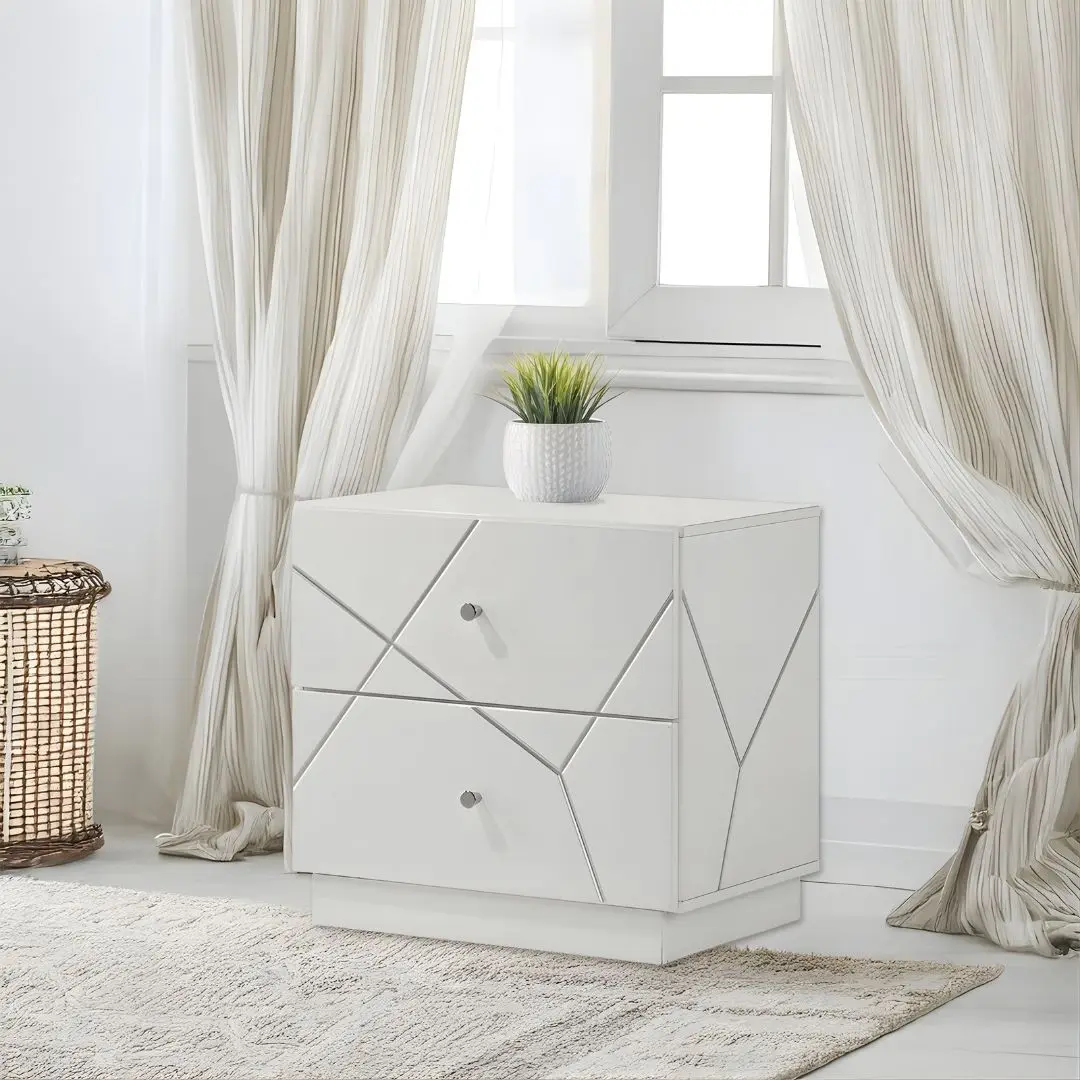 Esther Nightstand In White Finish Bd05883 By Acme | Mobilia Cleopatra 3 Esther Nightstand in White Finish BD05883 by ACME - Image 1