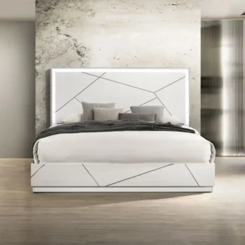 Esther Bed with LED in White Finish by ACME