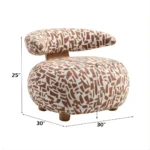 Lynn Accent Chair in Brown Pattern Fabric AC02678 By ACME - Image 3