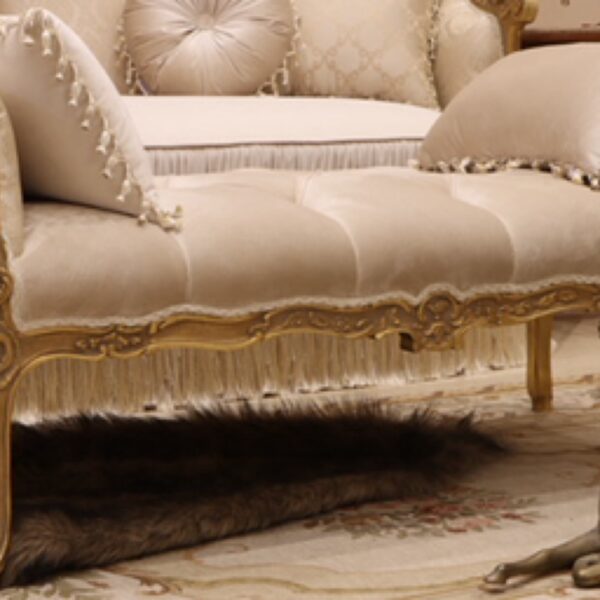 Handmade Milano Gold Beige Bench 4
