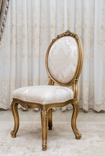 Handmade Gold Beige Dining Side Chair