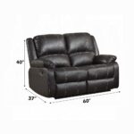 Zuriel Reclining Loveseat in Black Leather LV52286 By ACME Luxury Loveseats Mobilia Cleopatra 10 Zuriel Reclining Loveseat in Black Leather LV52286 By ACME 10