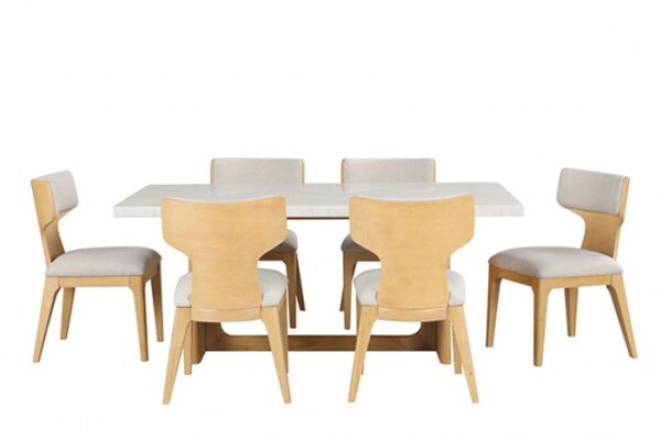 Caerwys 7 Pc Dining Table Set FM34004NT-T-7PC Elegance Meets Modern Design  by Furniture of America 9