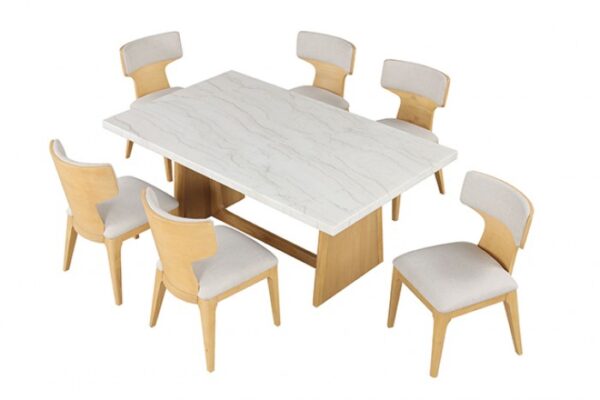 Caerwys 7 Pc Dining Table Set FM34004NT-T-7PC Elegance Meets Modern Design  by Furniture of America 10