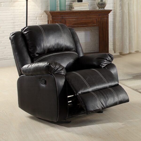 Zuriel Motion Rocker Recliner in Black Leather LV52287 By ACME 6