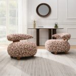 Lynn Accent Chair in Brown Pattern Fabric AC02678 By ACME Accent Chairs Mobilia Cleopatra 14 Lynn Accent Chair in Brown Pattern Fabric AC02678 By ACME 14