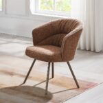 Lidi Side Chair in Rust Orange Boucle DN04758 By ACME Dining Chair & Bench Mobilia Cleopatra 13 Lidi Side Chair in Rust Orange Boucle DN04758 By ACME 13