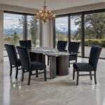 Selsey 7 Pc Dining Table Set FM34007BK-T-7PC-05BK Modern Sophistication in All Black by Furniture of America 11