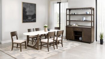 Vellara 7 Pc Dining Table Set FM34021DW-OTST-7PC Timeless Craftsmanship by Furniture of America