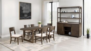 Vellara 7 Pc Dining Table Set (Wood Top) – Elegant Warmth Meets Lasting Craftsmanship by Furniture of America