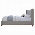 Melbourne Gray Chenille Upholstered Bed By ACME Luxury Beds Mobilia Cleopatra 12 Melbourne Gray Chenille Upholstered Bed By ACME 12