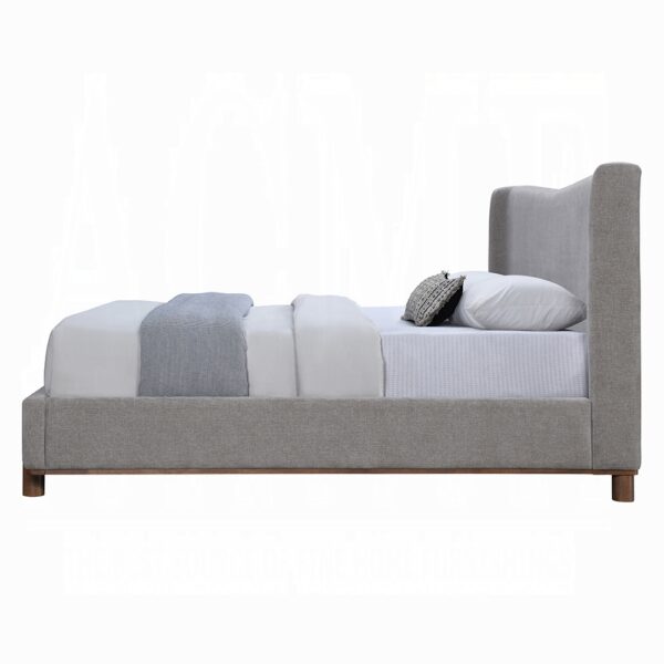 Melbourne Gray Chenille Upholstered Bed By ACME 8