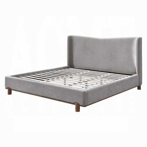 Melbourne Gray Chenille Upholstered Bed By ACME 10