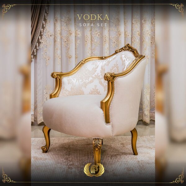 Handmade Gold Beige Vodka Chair 11