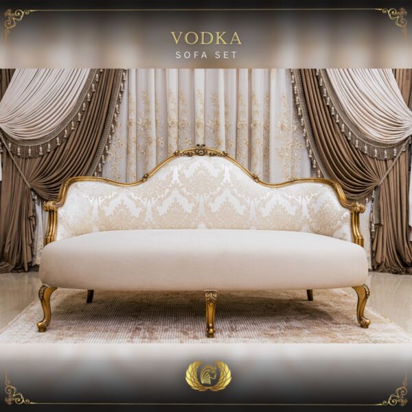 Handmade Gold Beige Vodka Loveseat 10