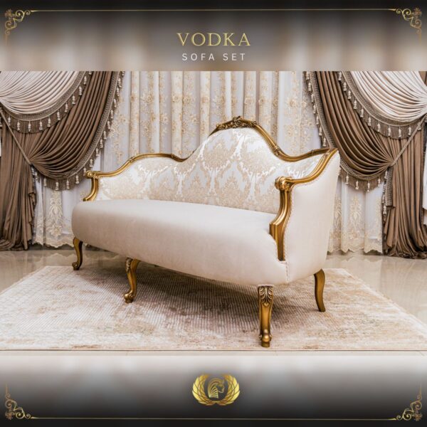 Handmade Gold Beige Vodka Loveseat 11