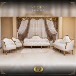 4Pcs Handmade Gold Beige Vodka Sofa Set 21