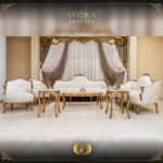 4Pcs Handmade Gold Beige Vodka Sofa Set 23