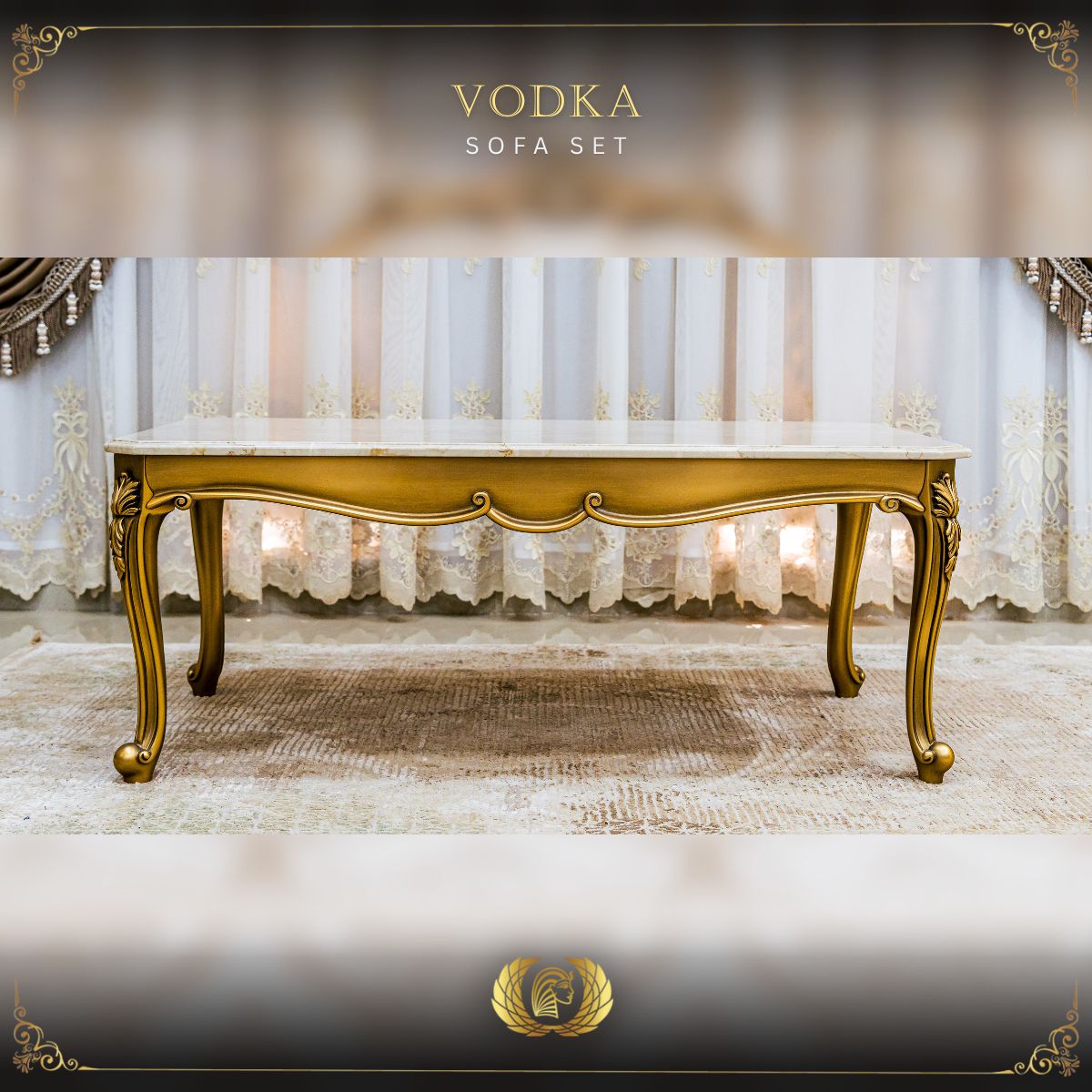 Handmade Gold Beige Vodka Coffee Table Handmade Accent Mobilia Cleopatra 3 Handmade Gold Beige Vodka Coffee Table 3