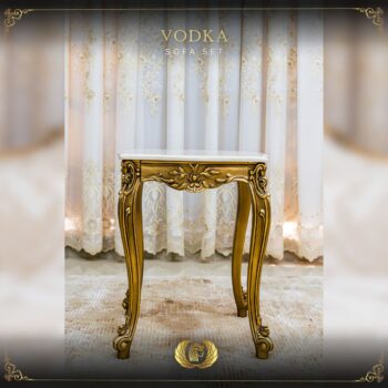 Handmade Gold Beige Vodka End Table 5